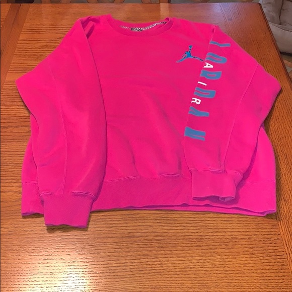 Xl Jordan Sweatshirt Hot Pink Crew Neck 